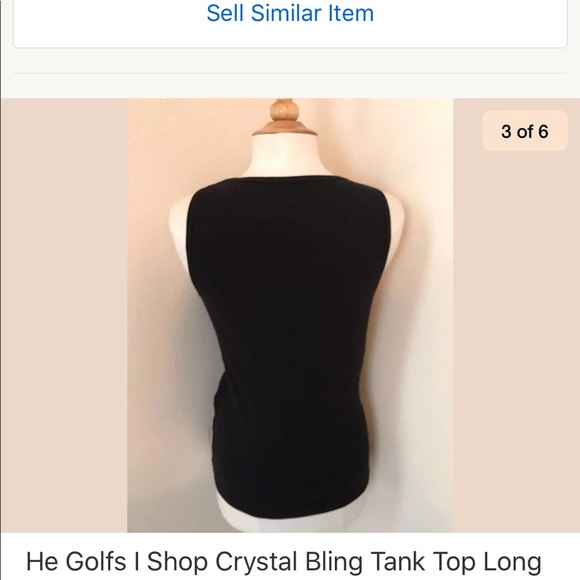 Black Bling Crystal Tank Top - He Golfs I Shop - Picture 5 of 6